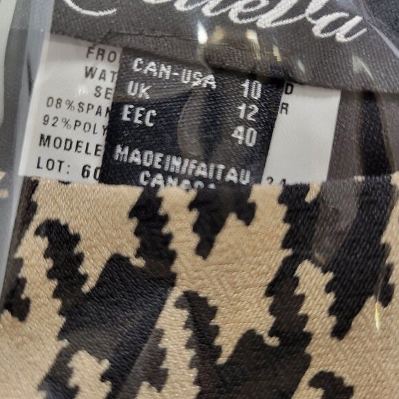 Beige Black Houndstooth Print Dress - Size 6 Size 8 Size 10 - NEW ! - Picture 9 of 9